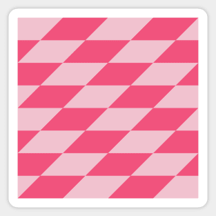 Geometric Checkered Pattern in Pink Sticker